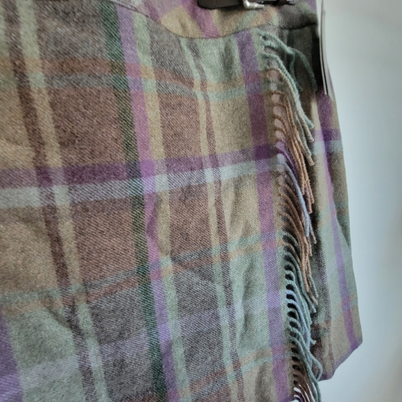 NWT LAUREN RALPH LAUREN Wool Plaid Fringe Trim Tweed Miniskirt - Picture 6 of 16